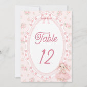 Bunny Pink Floral Table Number (正面)