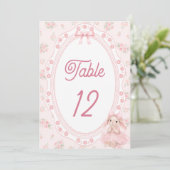 Bunny Pink Floral Table Number (スタンド正面)