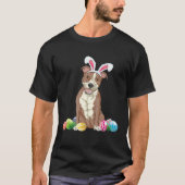 Bunny Pitbull Dog Easter Happy Easter Pitbull Tシャツ (正面)