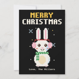 Bunny Pixel Art Christmas Card シーズンカード
