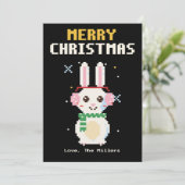 Bunny Pixel Art Christmas Card シーズンカード (スタンド正面)