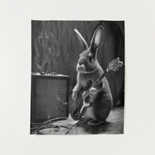 Bunny Playing a Guitar タペストリー