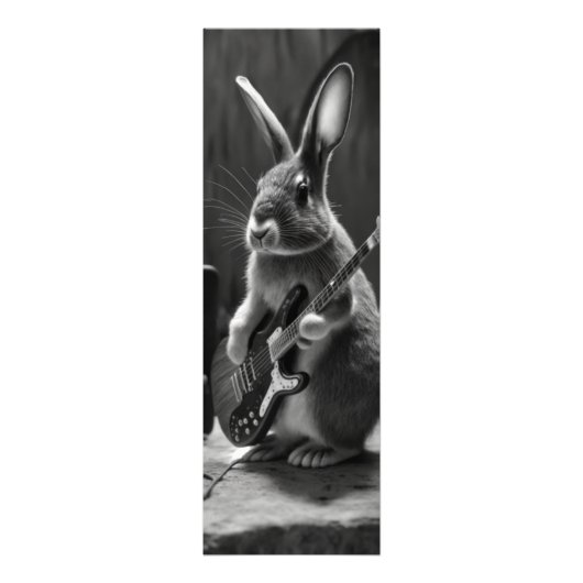 Bunny Playing a Guitar フォトプリント (正面)