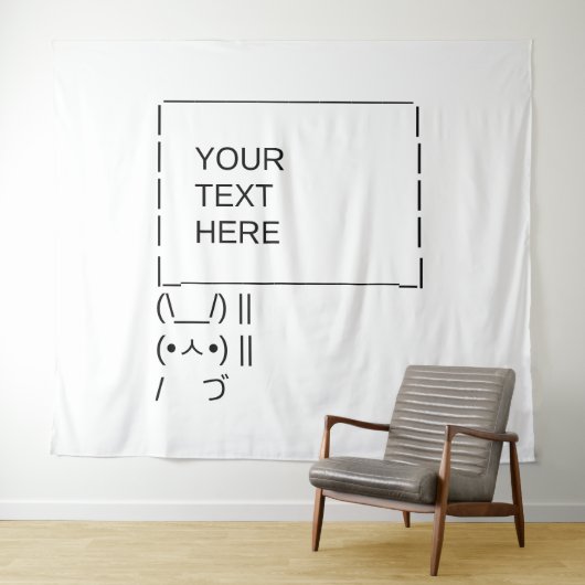 Bunny Protest Sign / Customizable ASCII Text Art タペストリー (インサイチュ(横))