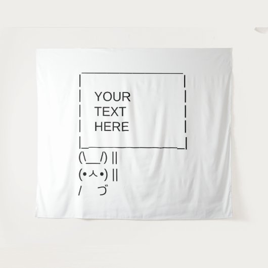 Bunny Protest Sign / Customizable ASCII Text Art タペストリー (正面(横))