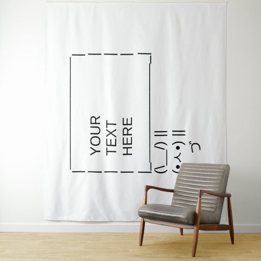 Bunny Protest Sign / Customizable ASCII Text Art タペストリー (インサイチュ)