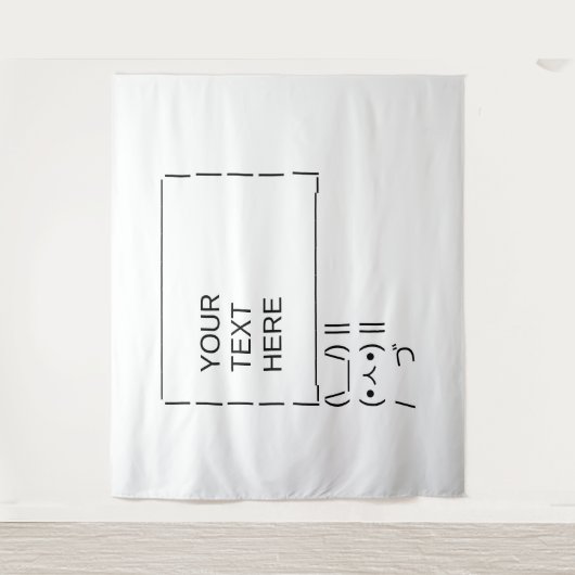 Bunny Protest Sign / Customizable ASCII Text Art タペストリー (正面)