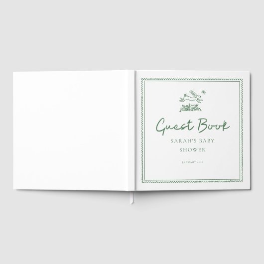 Bunny Rabbit Baby Shower Guest Book ゲストブック (全面)