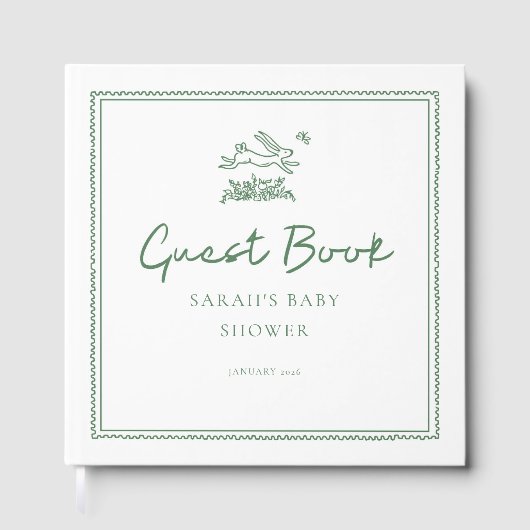 Bunny Rabbit Baby Shower Guest Book ゲストブック (正面)