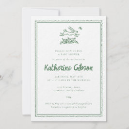 Bunny Rabbit Baby Shower Invitation 招待状