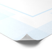 Bunny Rabbit Blue Gingham Birthday Welcome Sign ポスター (角)