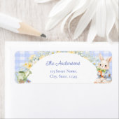 Bunny Rabbit Boy Baby Shower Return Address Label ラベル (インサイチュ)