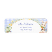 Bunny Rabbit Boy Baby Shower Return Address Label ラベル (正面)