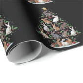 Bunny Rabbit Christmas Tree Lights Pet Animals ラッピングペーパー (ロールコーナー)