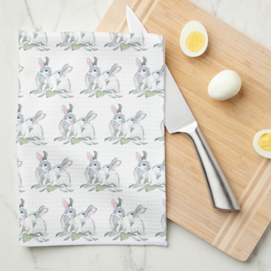 Bunny Rabbit Easter Dish Towels キッチンタオル (四つ折り)