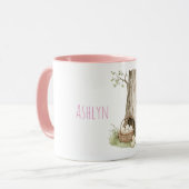 Bunny Rabbit Easter Eggs in Basket Tree マグカップ (正面左)