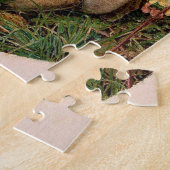 Bunny rabbit flowers ferns vintage woodland spring ジグソーパズル (側面)