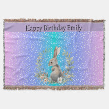 Bunny Rabbit gift - personalised blanket 