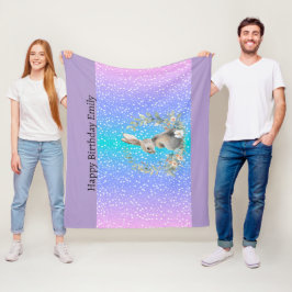 Bunny Rabbit gift - personalised blanket  フリースブランケット
