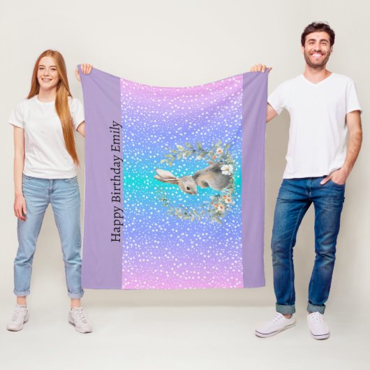 Bunny Rabbit gift - personalised blanket  フリースブランケット (インサイチュ)