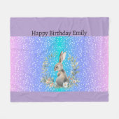 Bunny Rabbit gift - personalised blanket  フリースブランケット (正面(横))