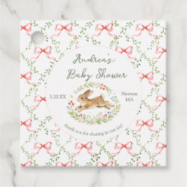 Bunny Rabbit Girl Floral Pink Bow Baby Shower  フェイバータグ
