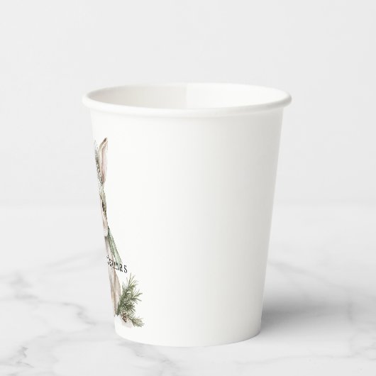 Bunny Rabbit Green Hat Christmas 紙コップ (左)