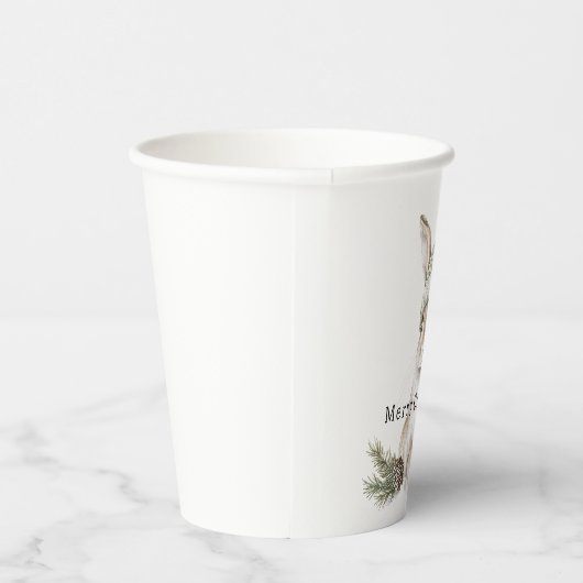 Bunny Rabbit Green Hat Christmas 紙コップ (右)