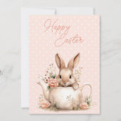 Bunny Rabbit in a Teapot Happy Easter  シーズンカード (正面)