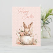Bunny Rabbit in a Teapot Happy Easter  シーズンカード (スタンド正面)