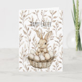 Bunny Rabbit in Basket Easter Eggs   カード (正面)