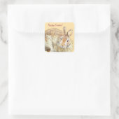 Bunny Rabbit Photo Easter Stickers スクエアシール (バッグ)