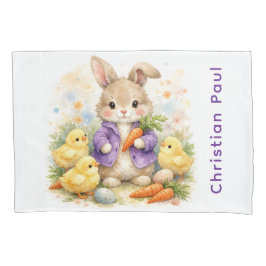 Bunny Rabbit Purple Jacket Baby Shower Gift 枕カバー