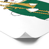 Bunny Rabbit Trombone Marching Band Green Gold ポスター (角)