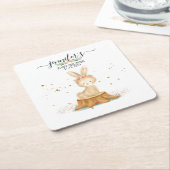 Bunny Rabbit wildlife baby newborn スクエアペーパーコースター (アングル)