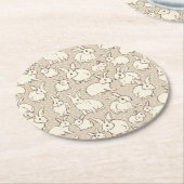 Bunny Rabbits Bonanza – パターン。 ラウンドペーパーコースター (アングル)