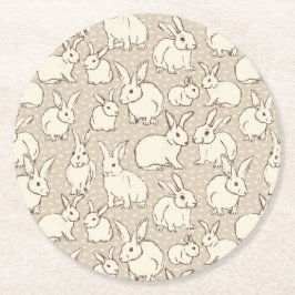 Bunny Rabbits Bonanza – パターン。 ラウンドペーパーコースター