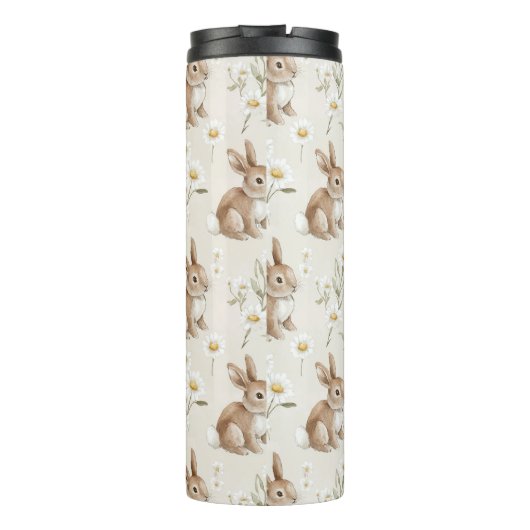 Bunny Rabbits Daisy Flowers タンブラー (裏面)