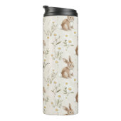 Bunny Rabbits Daisy Flowers タンブラー (回転右)