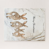 Bunny Rabbits Woods Christmas ジグソーパズル (横)