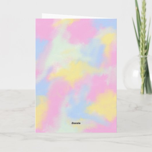 Bunny Rainbow with glitter Happy Easter  シーズンカード (裏面)