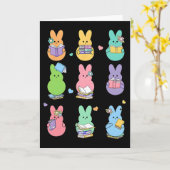 Bunny Reading Books Easter Day Librarian Teacher B カード (黄色い花)