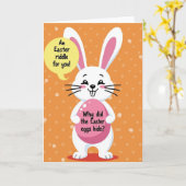 Bunny Riddle Fun Spring Card カード (黄色い花)