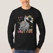 Bunny Riding Elephant Easter Day Costume Hunting E Tシャツ (正面)