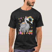 Bunny Riding Elephant Easter Day Costume Hunting E Tシャツ (正面)