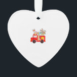 Bunny Riding Firetruck Easter Day Firefighter Happ オーナメント<br><div class="desc">Bunny Riding Firetruck Easter Day Firefighter Happy Easter T-Shirt</div>