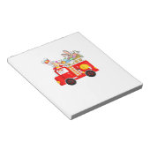 Bunny Riding Firetruck Easter Day Firefighter Happ ノートパッド (アングル)
