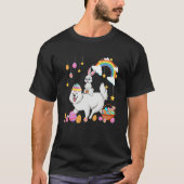 Bunny Riding Samoyed Easter Day Costume Owner Hunt Tシャツ (正面)