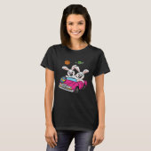 Bunny Riding Space Car Easter Egg Hunting Rabbit S Tシャツ (正面フル)