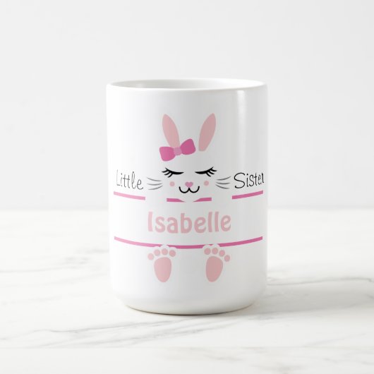 Bunny Sibling Mug Personalized Big Sister コーヒーマグカップ (中央)